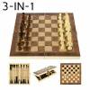 3 in 1 BACKGAMMON - CHECKERS GREEK TAVLI WOODEN BOARD GAME